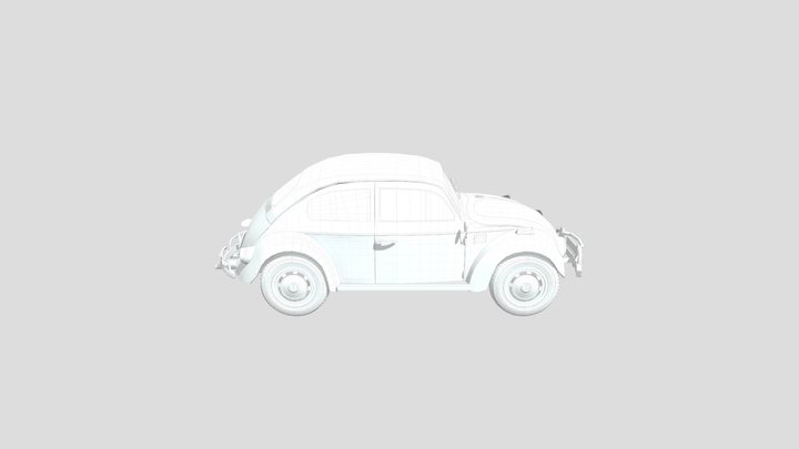 Volkswagen Beetle Classic - Wireframe 3D Model