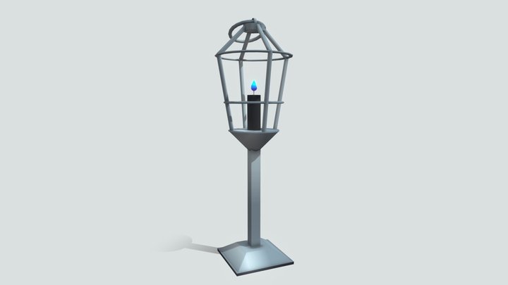 Lantern w/ Blue Flame 3D Model