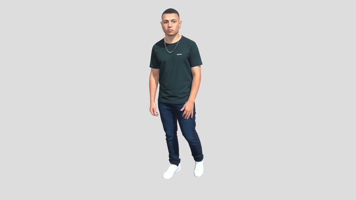 Casual Portrait of a Young Man in Tee and Jeans – Modelo 3D gratuito STL