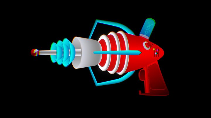 Low Poly Alien Pistol 3D Model