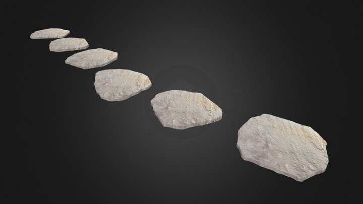 Slate Stepping Stones 3D Model