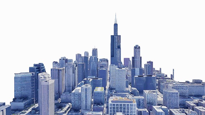 Willis Tower,chicago,skyscraper,scan,map,skyline 3D Model