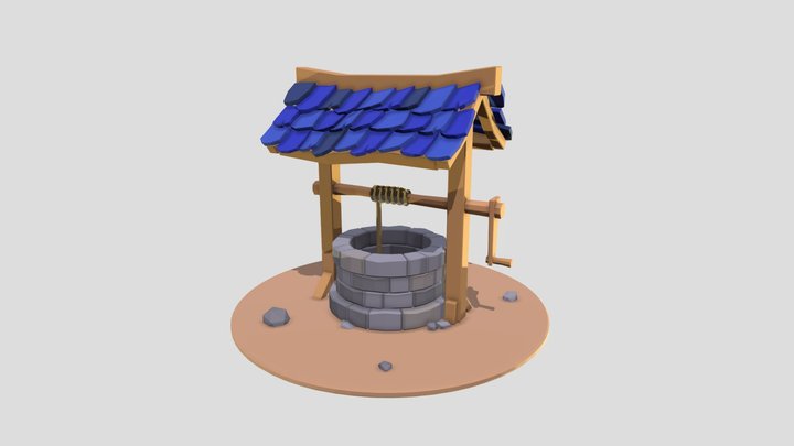 Low-Poly Well 3D Model