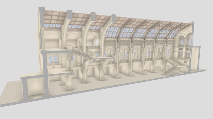 Hintze Hall, Natural History Museum, London 3D Model