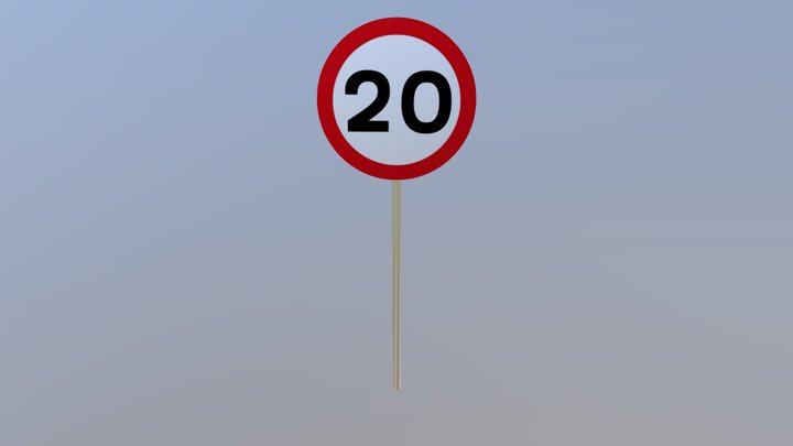Traffic Sign 20MpH 3D Model