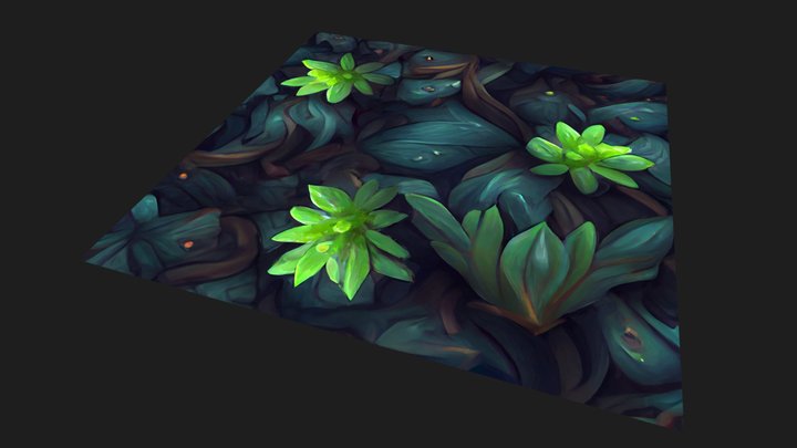 Grass: Magic Forest - FREE Texture A (Handpaint) 3D Model