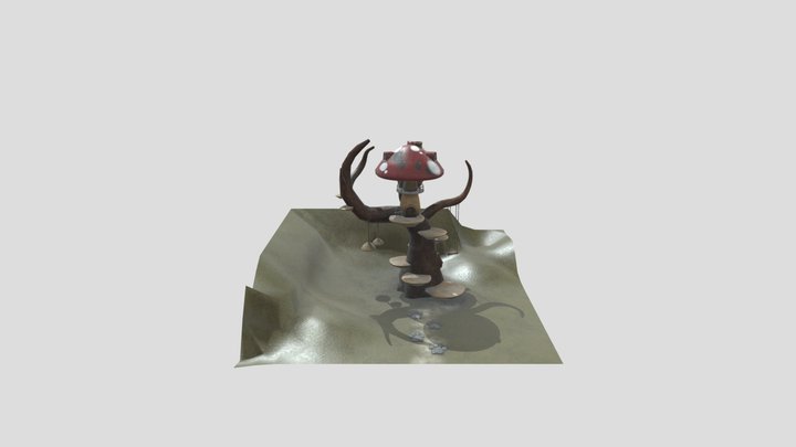 Mushroom Treehouse 3D Model