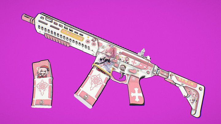 Rifle Weapon Skin Anime H Free 3d model 3D Model