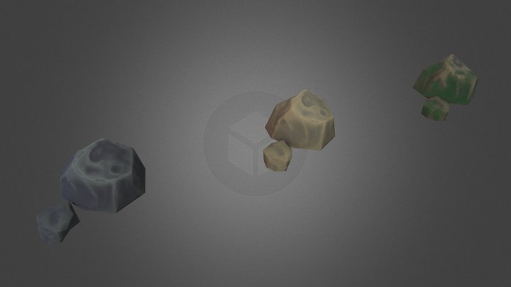 Stylized Small Rocks (3 versions) 3D Model