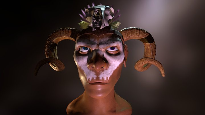 Naqshi Head Bust 3D Model