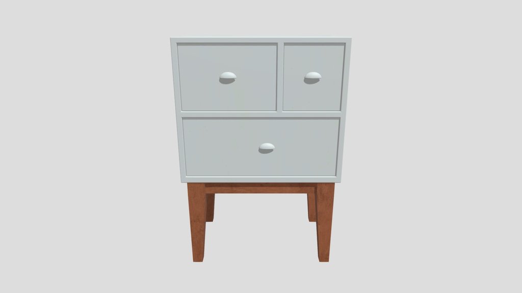 Lowpoly White Drawer