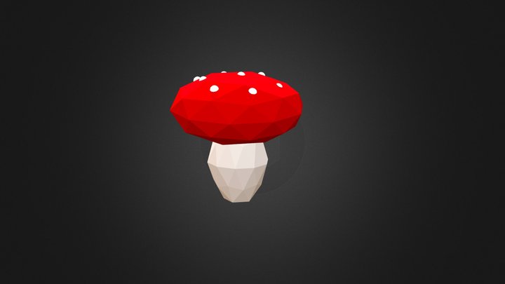 Low poly mushroom 3D Model