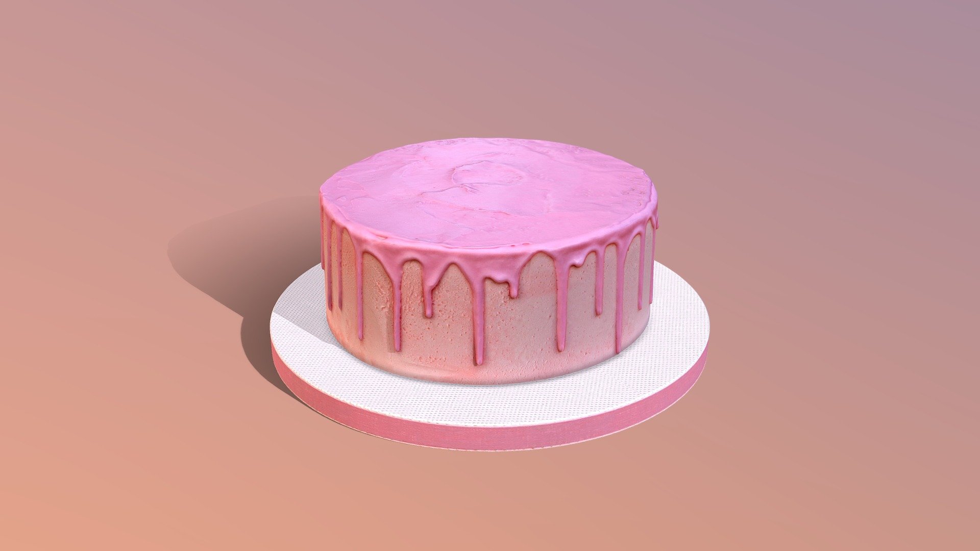 Plain Pink Drip Cake - Buy Royalty Free 3D model by Cakesburg Premium ...