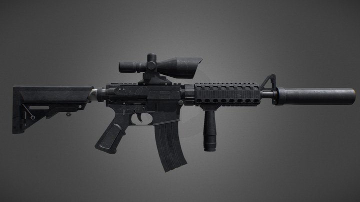 AR-15 3D Model – Game-Ready Rifle Asset 3D Model