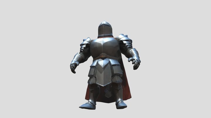 a knight 3d model 
 full iron armor 
low poly 3D Model