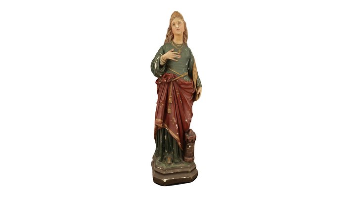 Gipsbeeld van de Heilige Barbara 3D Model