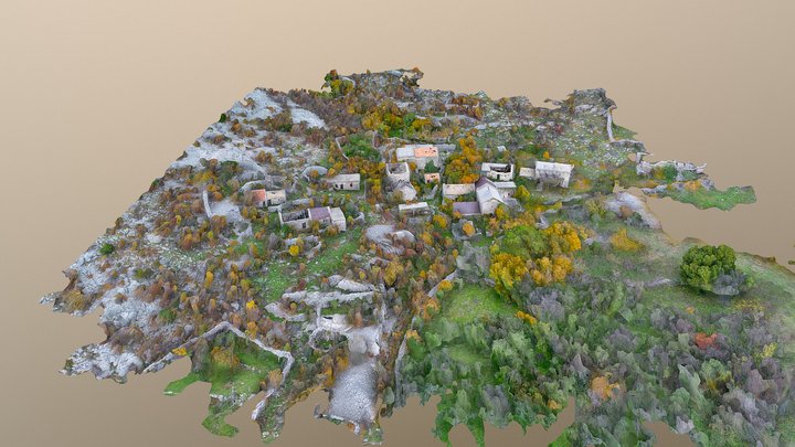 Abandoned Mountain Village: Mali Ledenik Krapići 3D Model