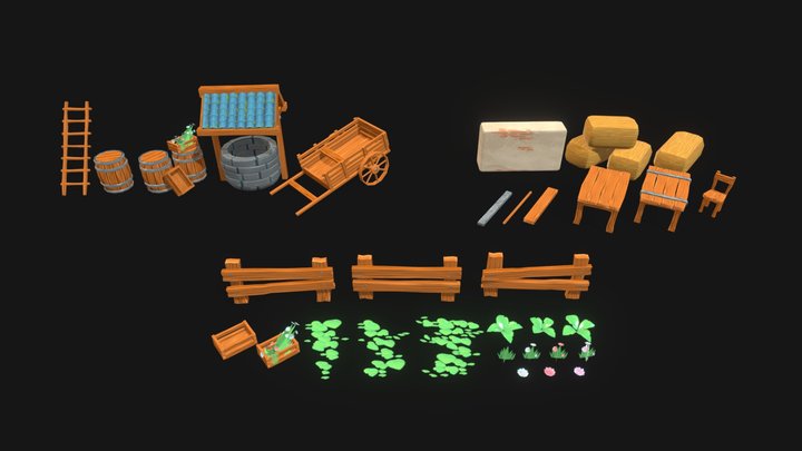 Stylized Medieval Props 3D Model