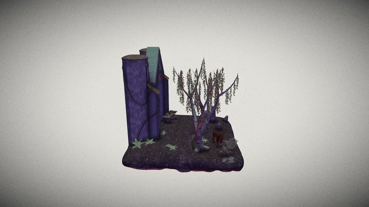 Forest Scene Diorama 3D Model
