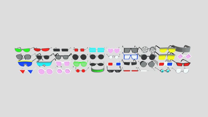 Low Poly Glasses Pack 3D Model