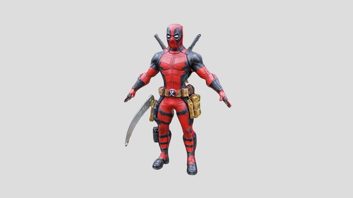 Deadpool_with_katana_0711081006_refine_fbx 3D Model