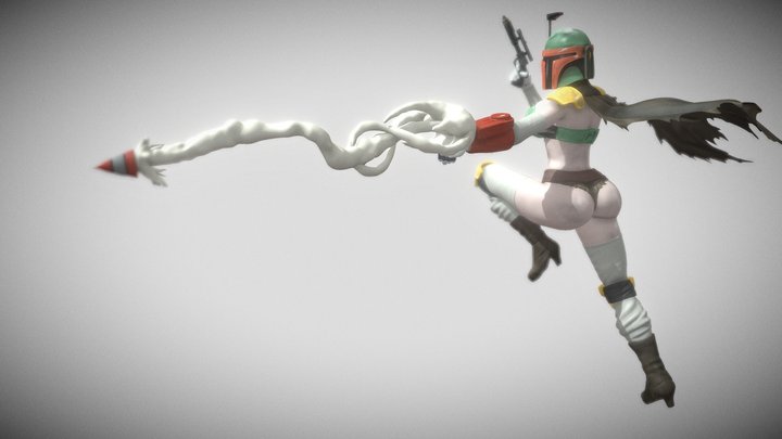 Boba Fett Girl ZPR Zbrush file fanart by CG Pyro 3D Model