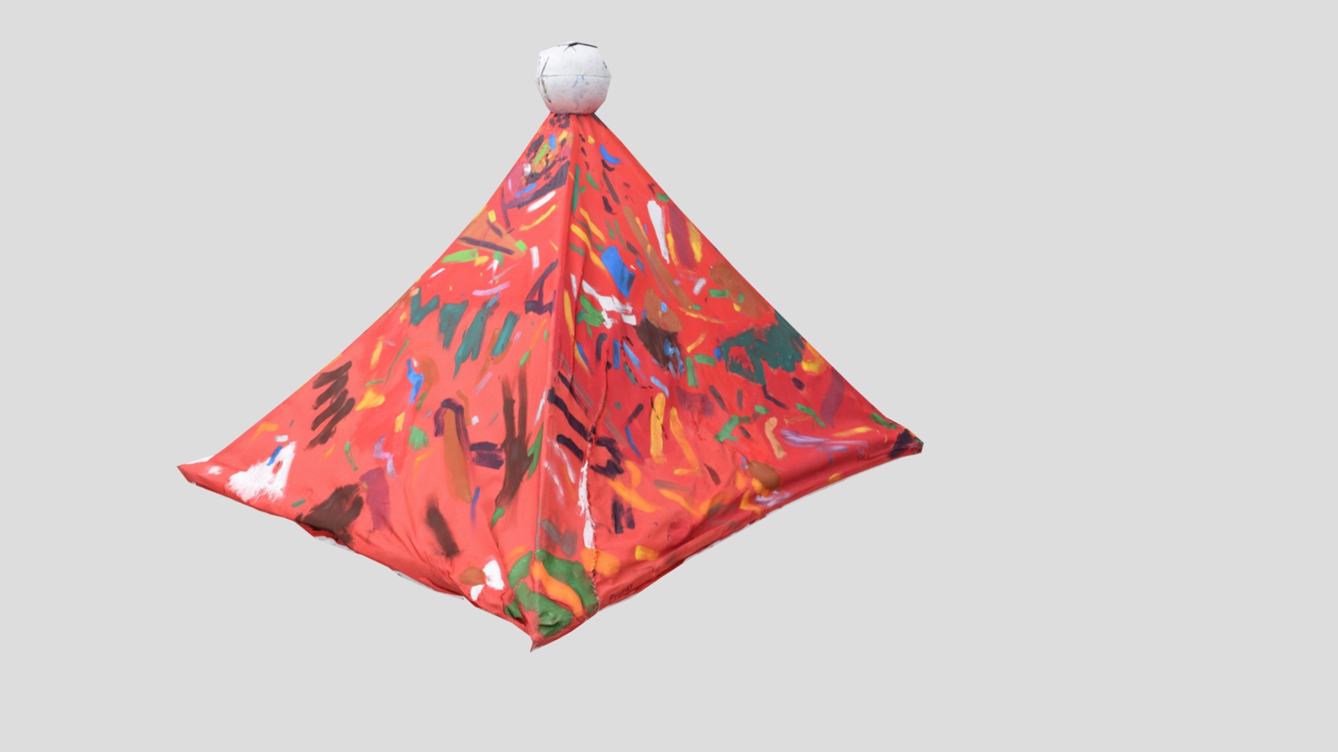 3D model Pyramide - This is a 3D model of the Pyramide. The 3D model is about a red and yellow flag.