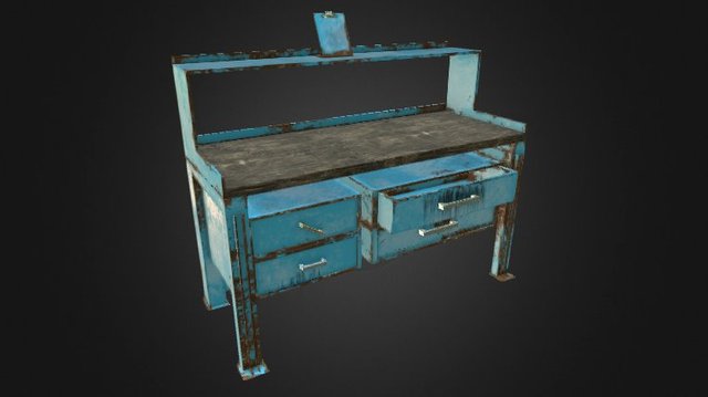 Metal desk 3D Model
