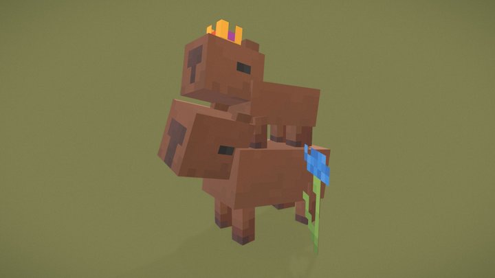 two happy capybaras 3D Model