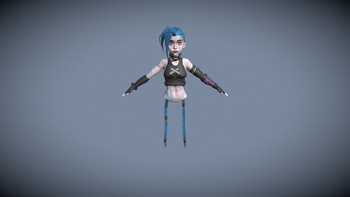Jinx - Arcane Style Fanart 3D Model