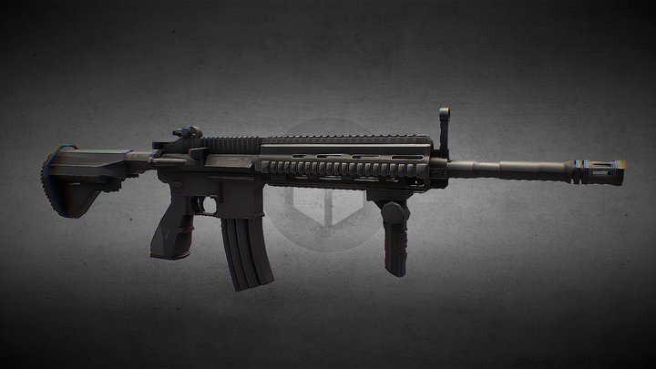 Hk416 gun 3D Model