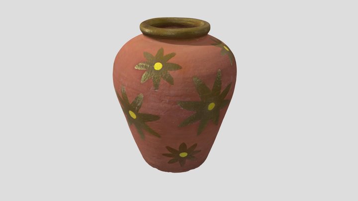 Elegance in Bloom: Floral Vase 3D Model