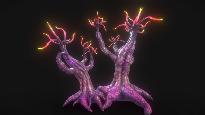 Alien Fantasy Ocean Plant - Anemone Tree 3D Model