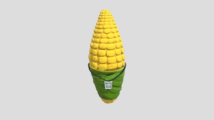Corn Cob With Green Sweater 3D Model