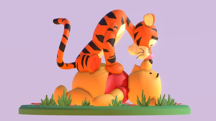 Winnie the Pooh and Tigger too 3D Model