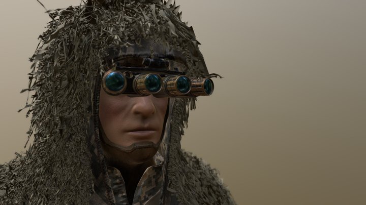 Ghillie Character 3D Model