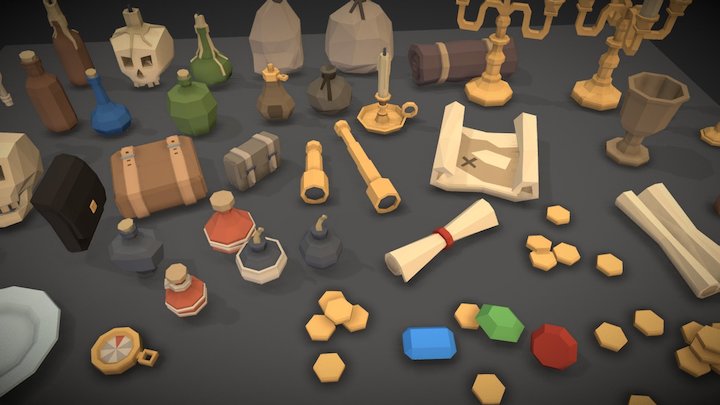POLYGON - Pirate Items 3D Model