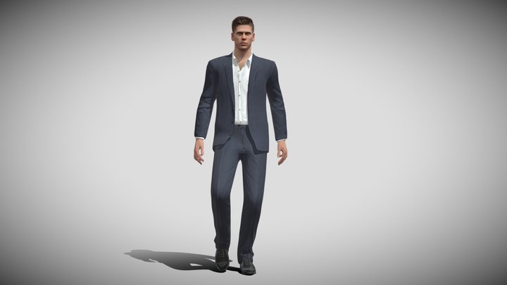 3D Rigged Business Man 3D Model