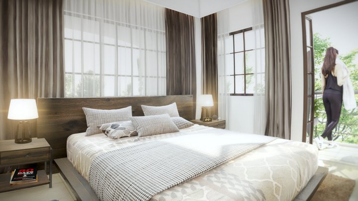 360 Bedroom View 3D Model