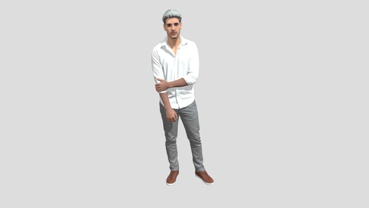Casual Portrait In White Shirt – Modelo 3D gratuito STL