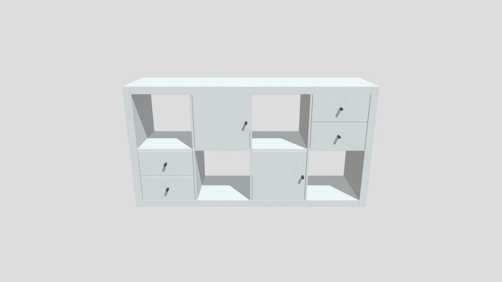 Ikea Kallax 147x77 White With 4 Insets