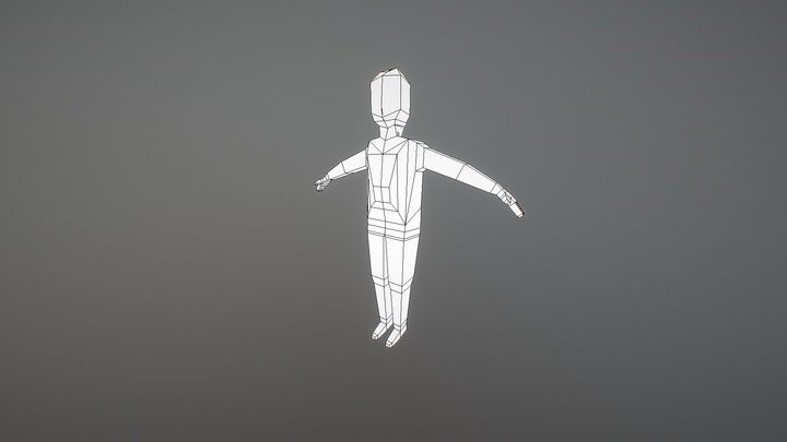 Super Low Poly Male Character Base Model Mesh 3D Model