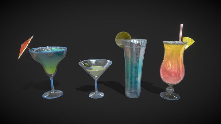 Alcoholic drinks pack 3D Model