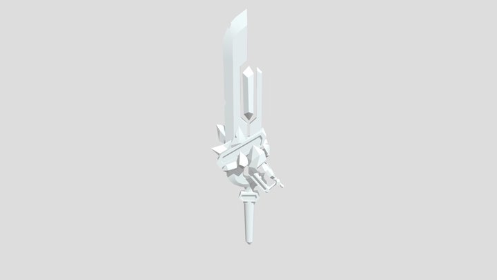 Hand painted stylized sword 3D Model