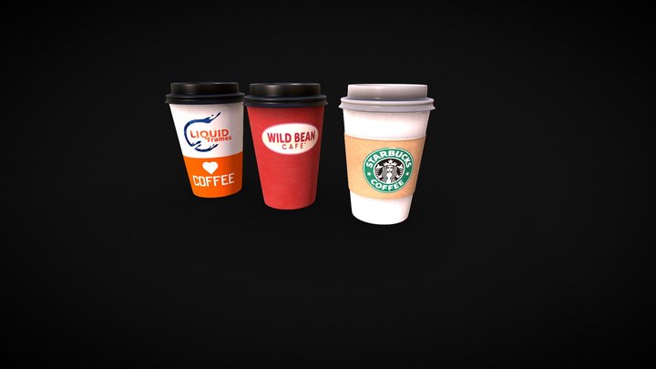 Papper Coffee Cups 3D Model
