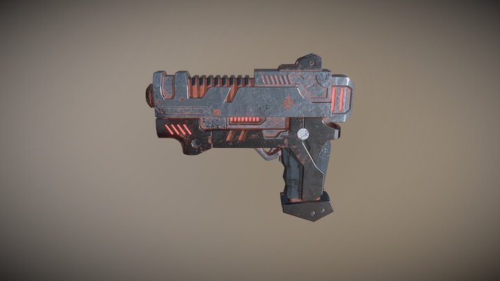 red laser gun 3D Model
