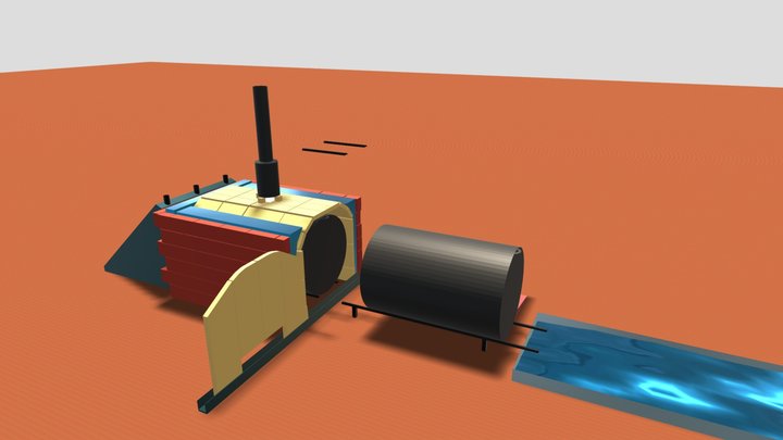 Biochar-horizontal kiln 3D Model