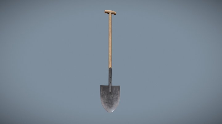 Low poly garden spade 3D Model