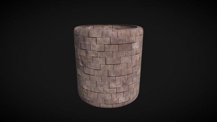 Tileable Brick Texture 3D Model