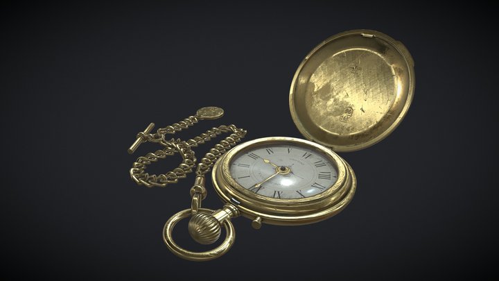Antique Pocket Watch 3D Model